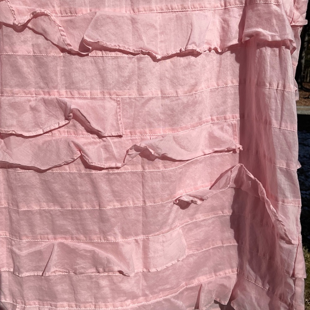 Talbots Pink Layered Ruffle Blouse cotton - Picture 4 of 6